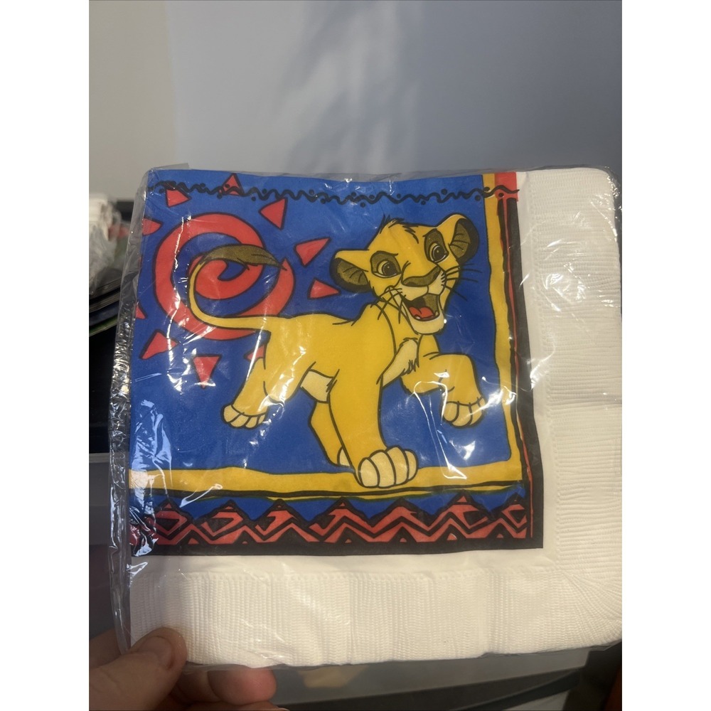 NEW IN PACK VINTAGE "LION KING" NAPKINS- 2 Packs -16 Count NAPKINS- UNIQUE